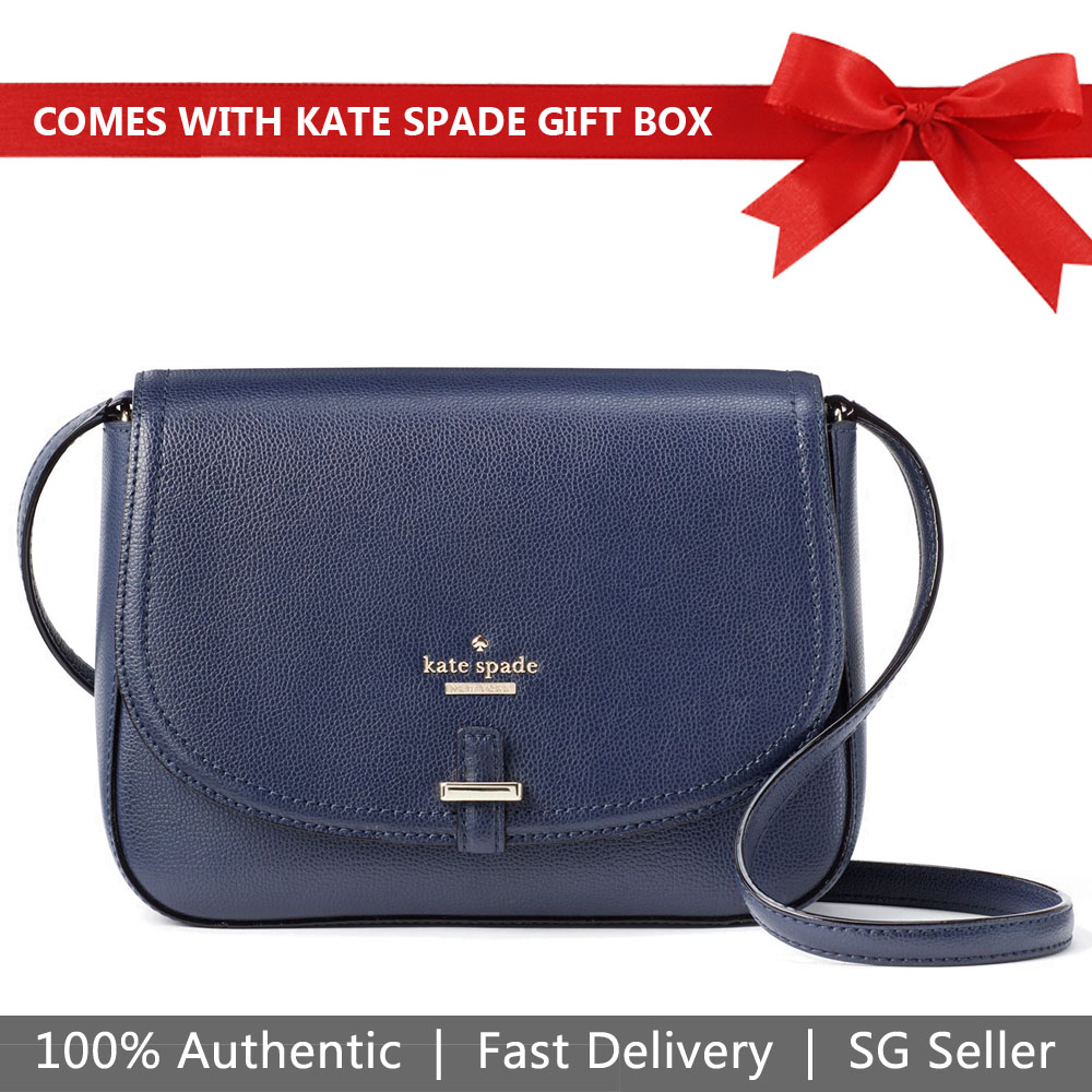 Kate Spade Crossbody Bag In Gift Box Patterson Drive Kailey Oceano Navy Dark Blue # WKRU5193
