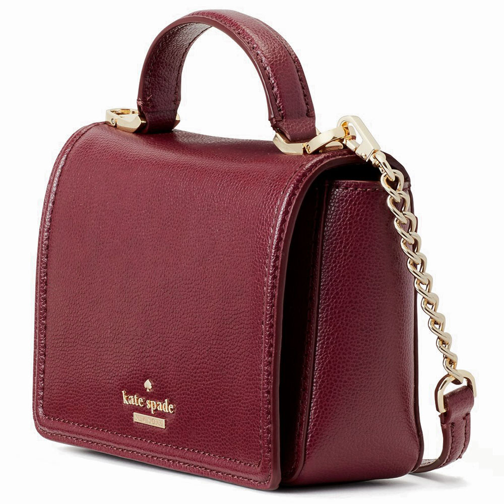 Kate Spade Crossbody Bag In Gift Box Patterson Drive Maisie Black Cherry # WKRU5661
