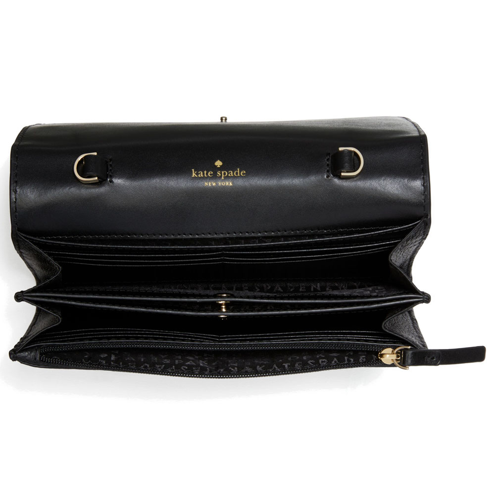 Kate Spade Crossbody Bag In Gift Box Serrano Place Pearl Summer Black # WLRU5134