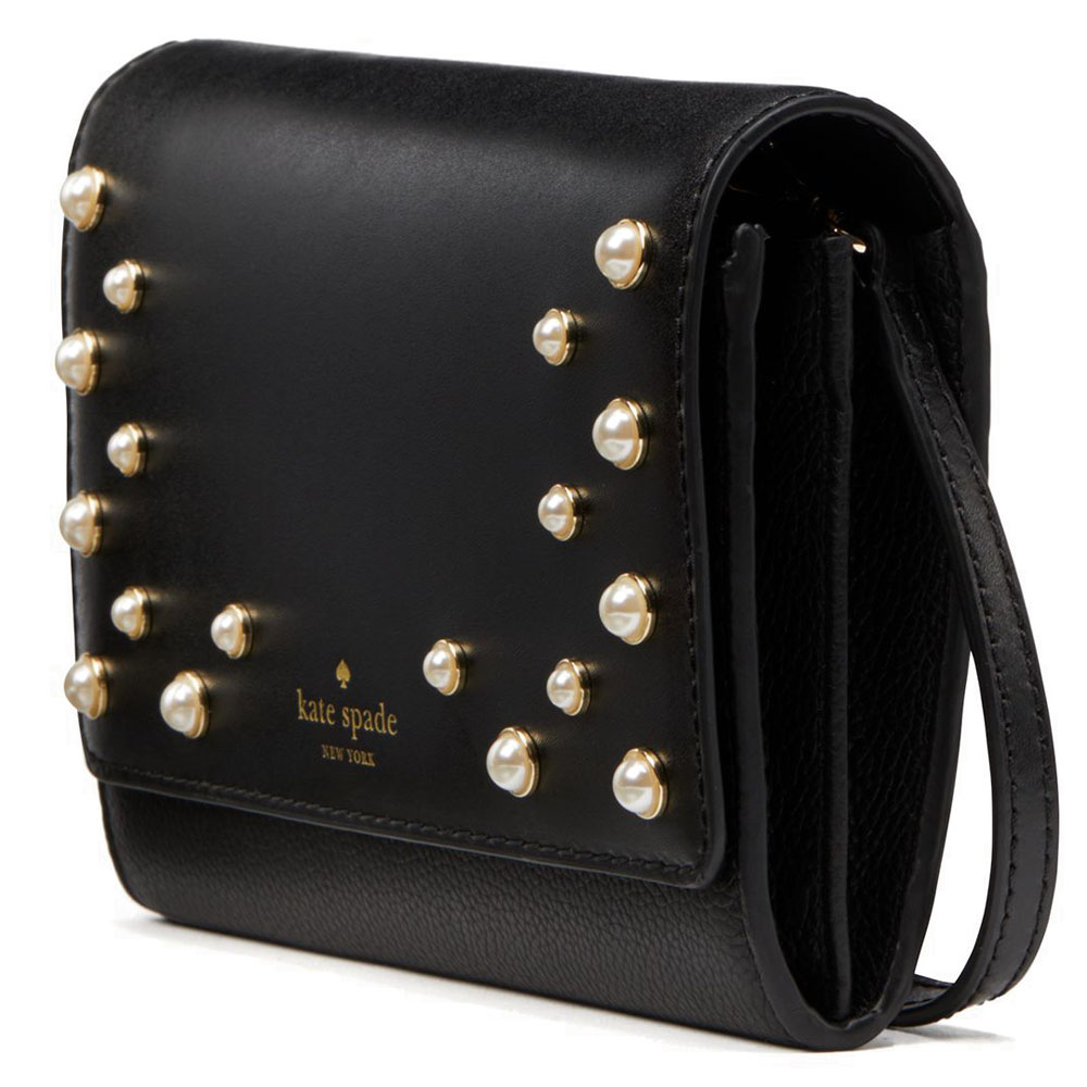 Kate Spade Crossbody Bag In Gift Box Serrano Place Pearl Summer Black # WLRU5134