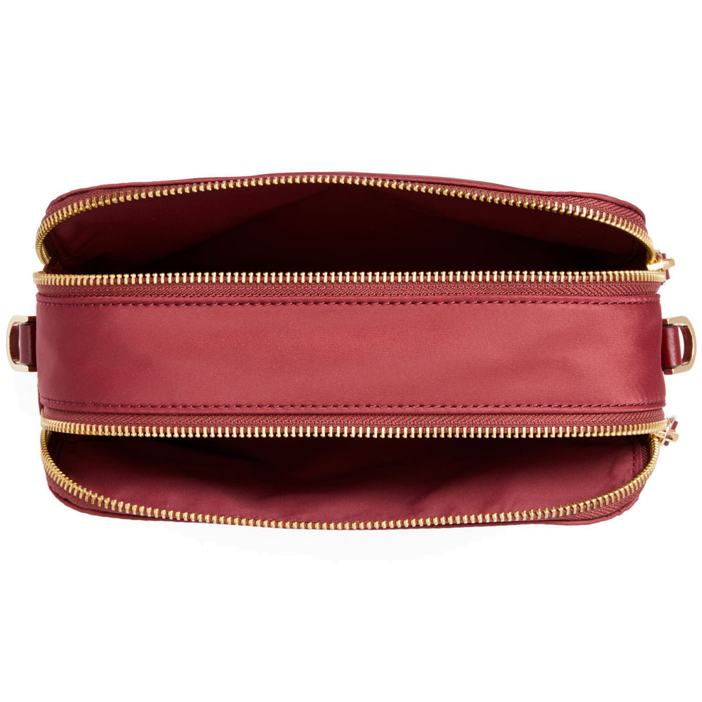 Kate Spade Crossbody Bag In Gift Box Watson Lane Amber Camera Bag Dark Currant Red # PXRU9283