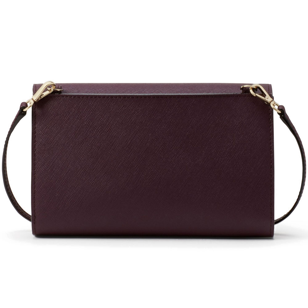 Kate Spade Crossbody Bag Wallet Laurel Way Winni Mahogany Purple # WLRU2667