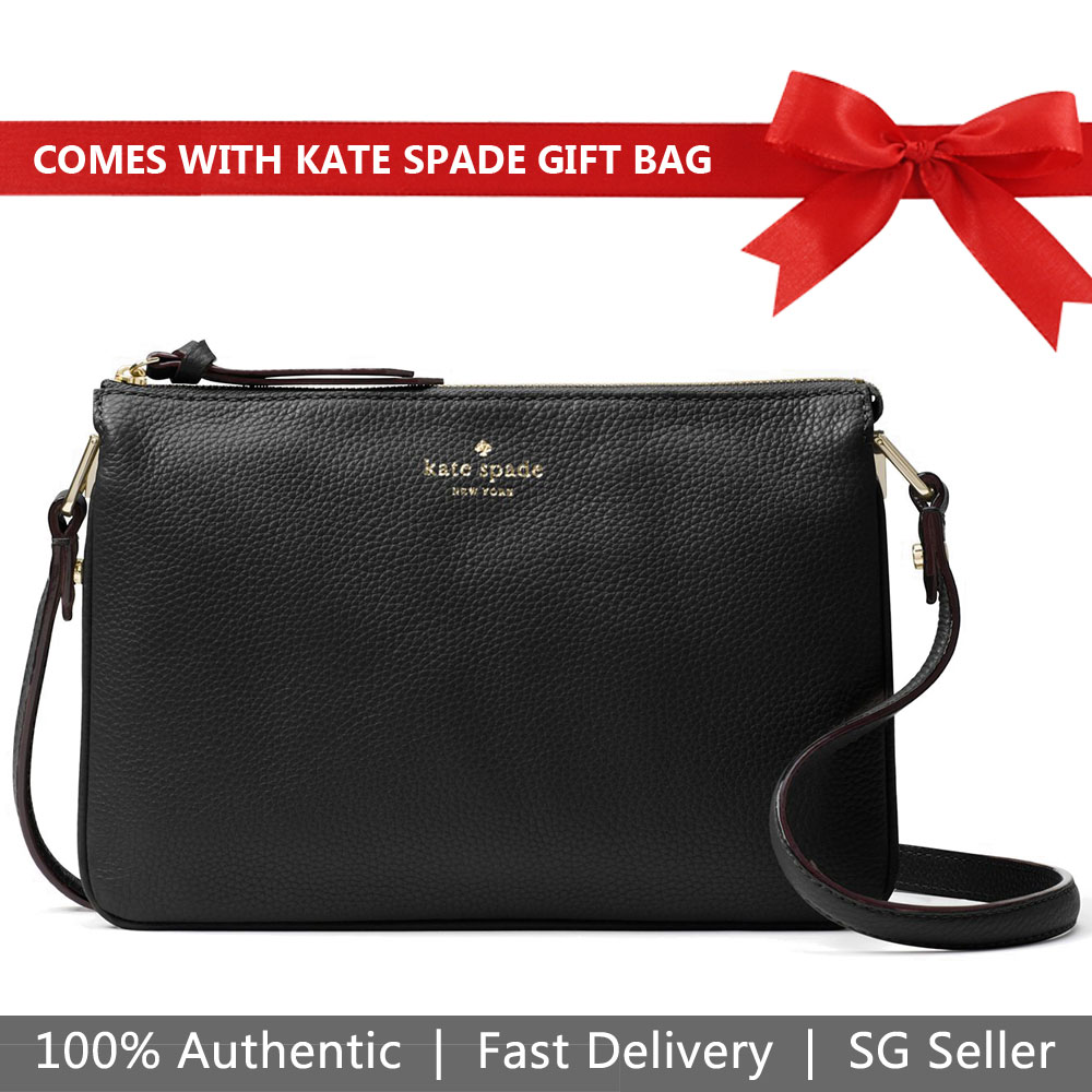 Kate Spade Crossbody Bag With Gift Bag Larchmont Avenue Madelyne Black # WKRU5503