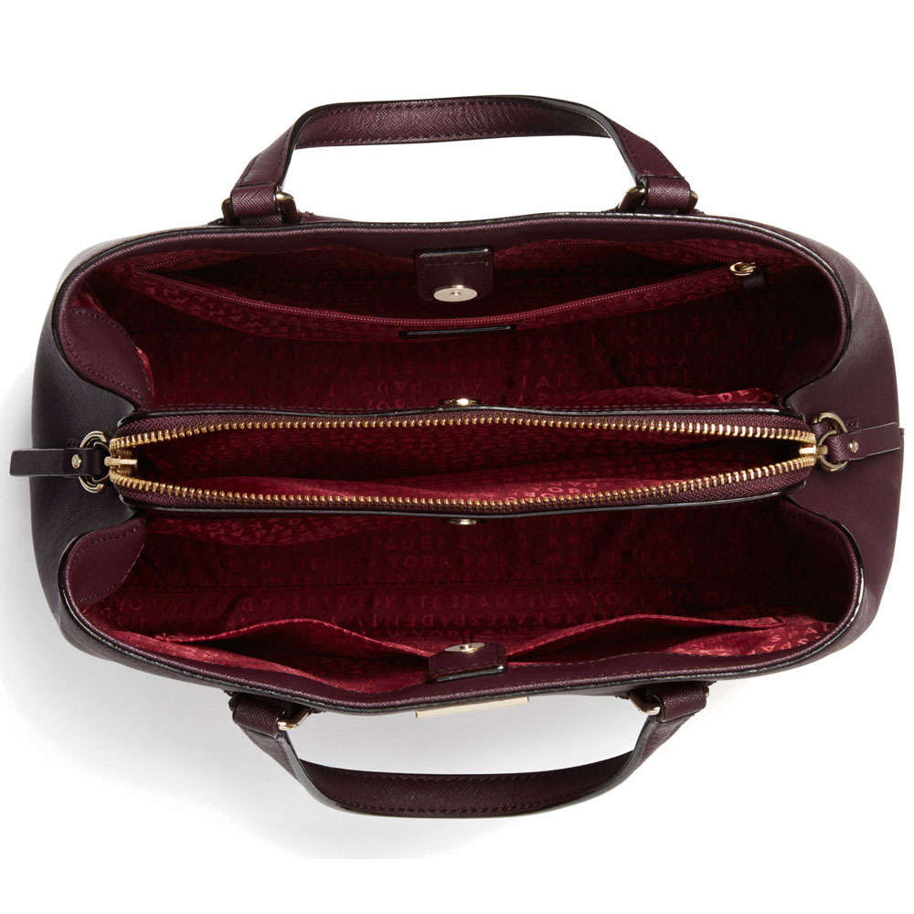 Kate Spade Crossbody Bag With Gift Bag Laurel Way Evangelie Mahogany Dark Purple # WKRU3930