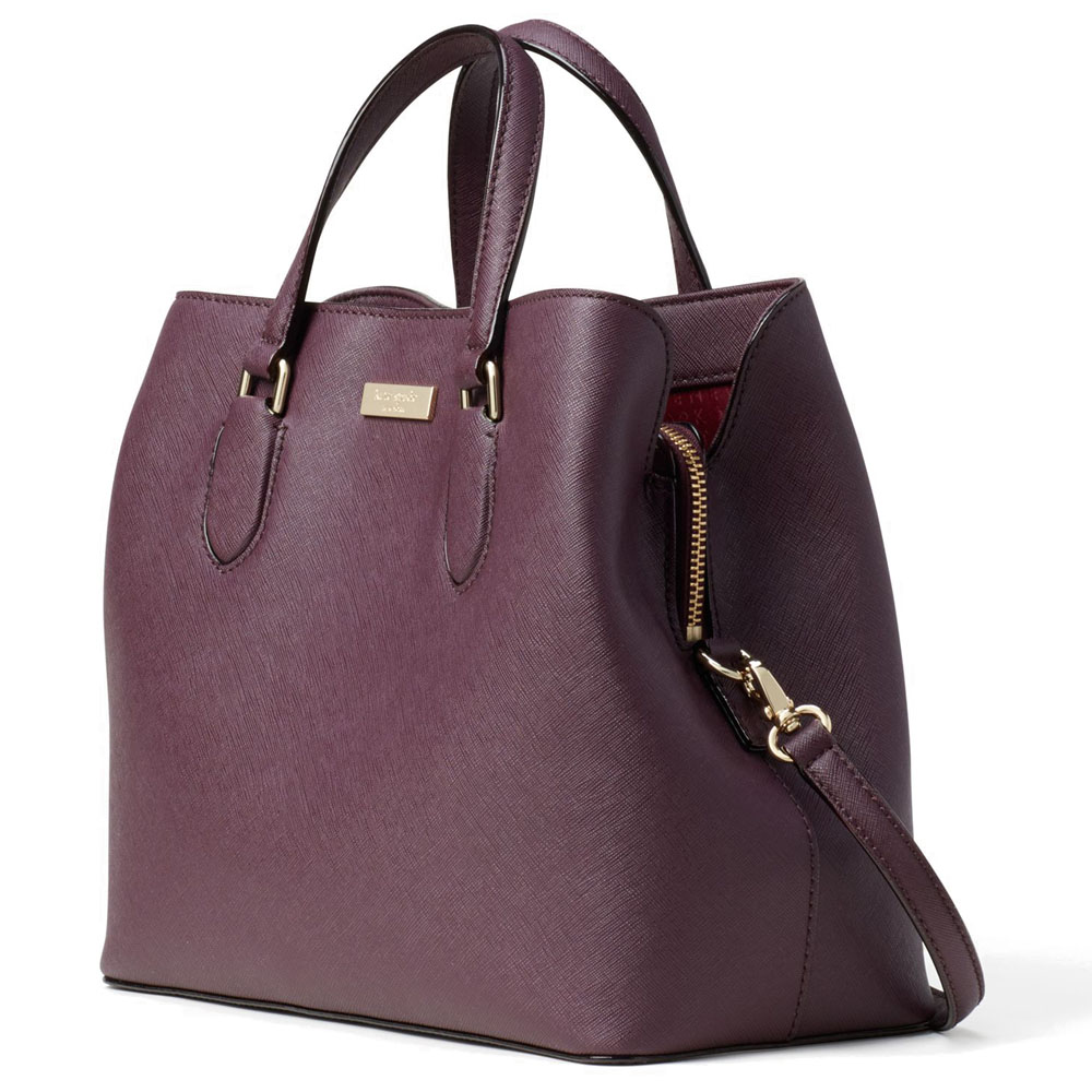 Kate Spade Crossbody Bag With Gift Bag Laurel Way Evangelie Mahogany Dark Purple # WKRU3930