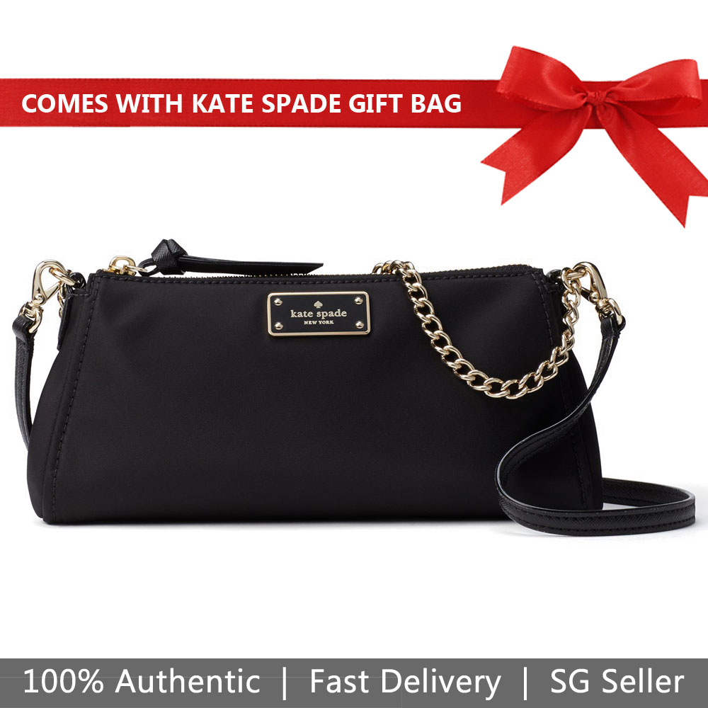 Kate Spade Crossbody Bag With Gift Bag Wilson Road Jane Black # WKRU5398