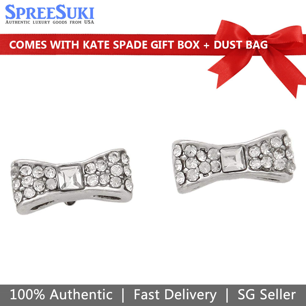 Kate Spade Earrings In Gift Box Studs Ready Set Bow Stud Earrings Silver # O0RU1560