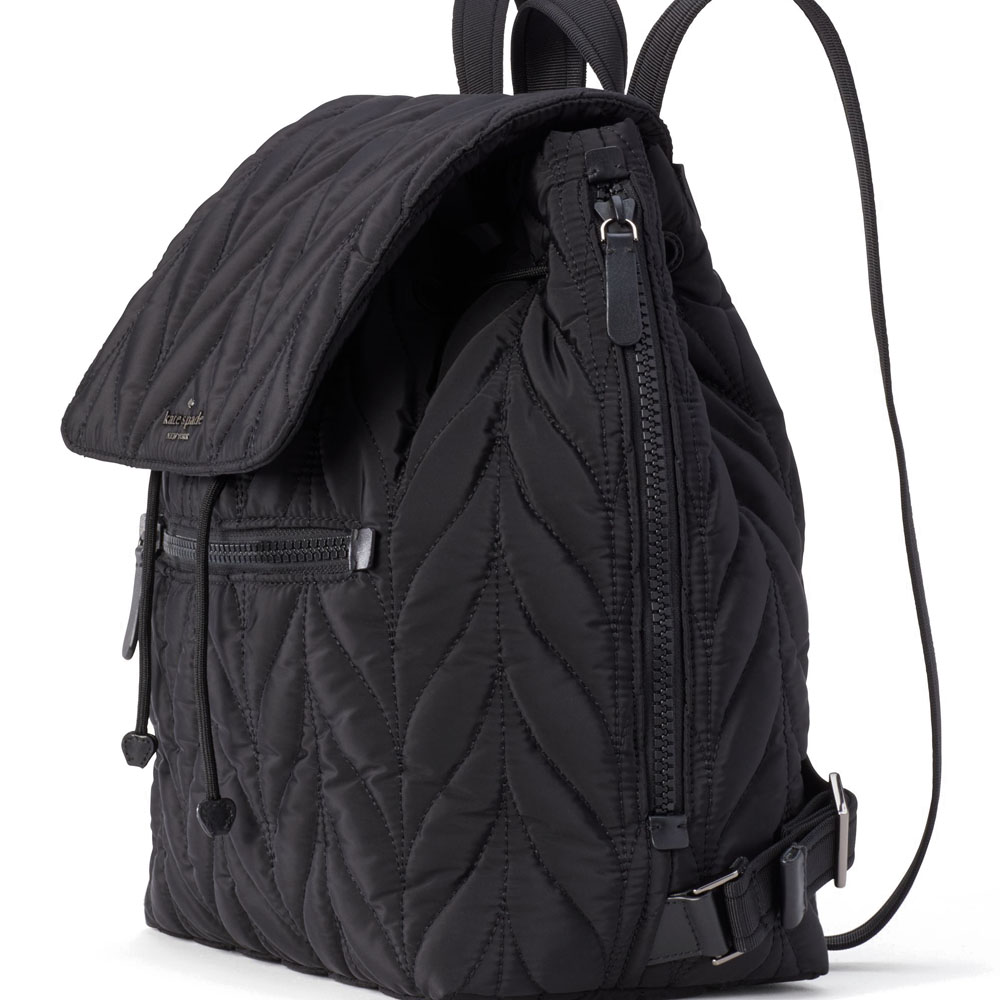 Kate Spade Ellie Large Flap Backpack Black # WKRU5825