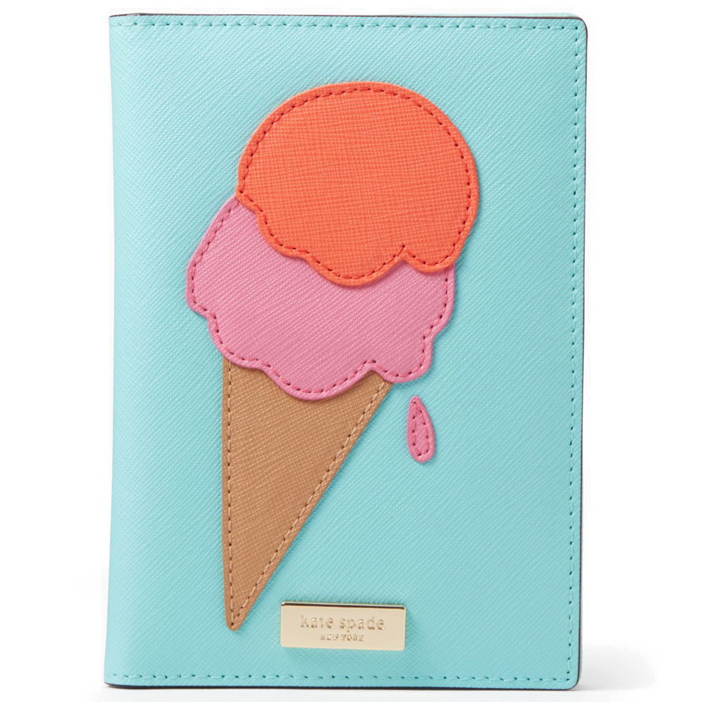 Kate Spade Flavor Of The Month Passport Holder Multicolor Ice Cream Pop / Blue # WLRU2834