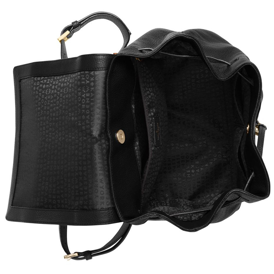 Kate Spade Grey Street Wilder Leather Backpack Black # WKRU3317