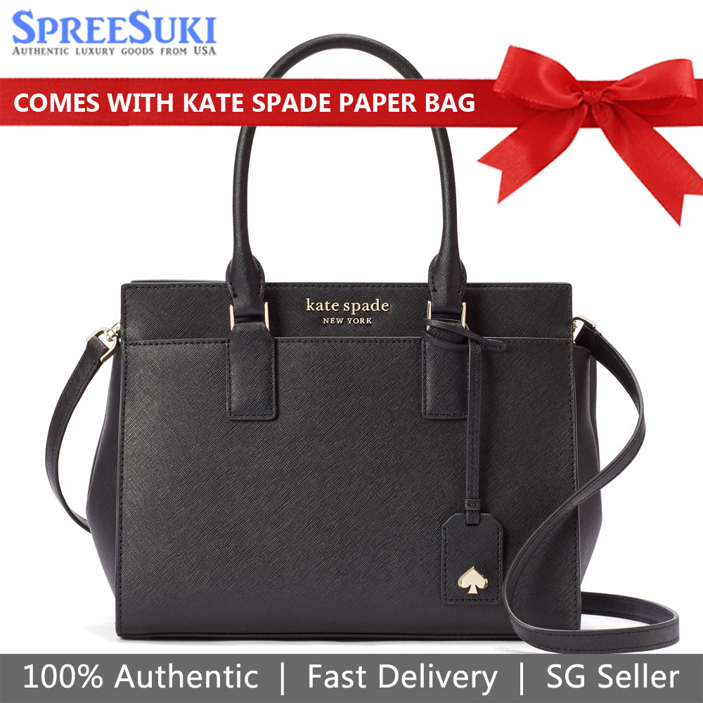 Kate Spade Crossbody Bag Cameron Medium Satchel Black # WKRU6762