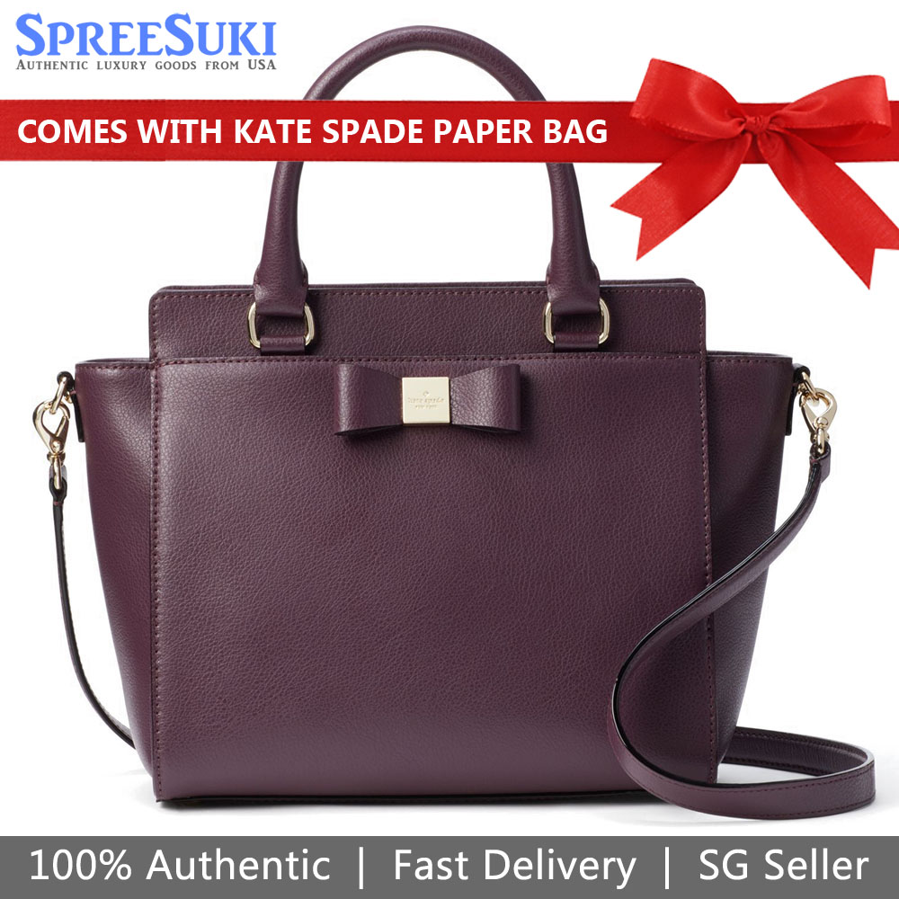 Kate Spade Small Allyn Renny Drive Deep Plum Dark Purple # WKRU5363