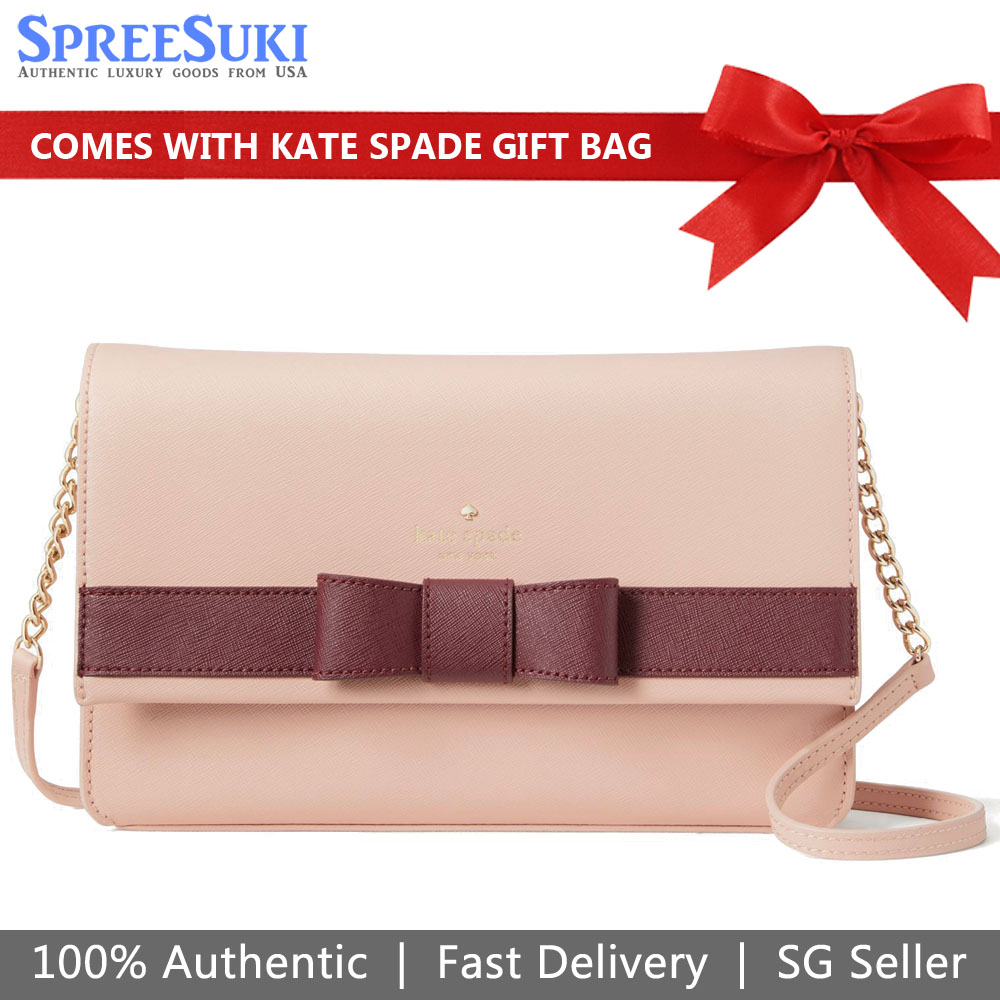 Kate Spade Crossbody Bag Kirk Park Veronique Pink / Cherrywood # WKRU4008