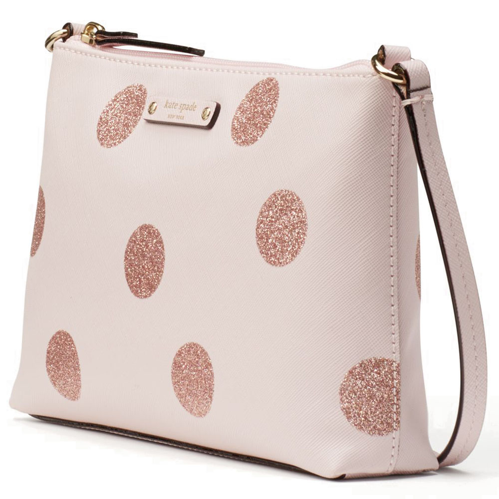 Kate Spade Haven Lane Ramey Crossbody Bag Pink Glitter Dots # WKRU4122