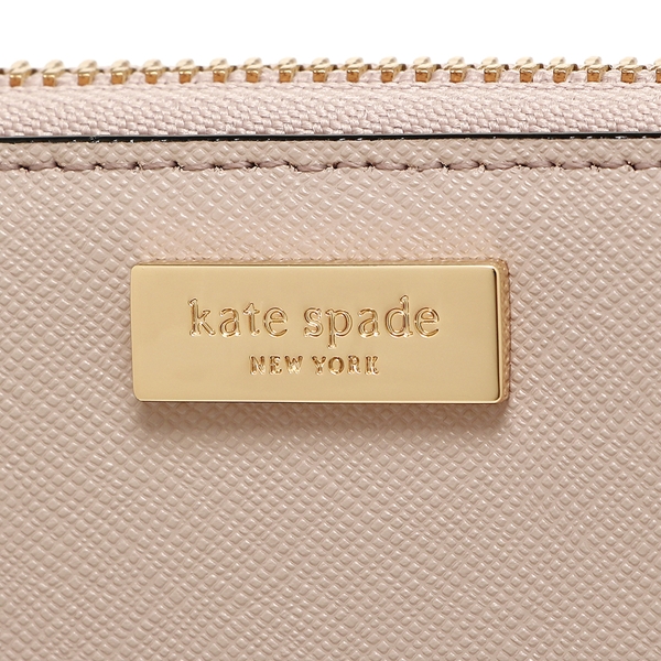 Kate Spade Laurel Way Neda Zip Around Continental Long Wallet Black / Almondine Nude Beige # WLRU2670
