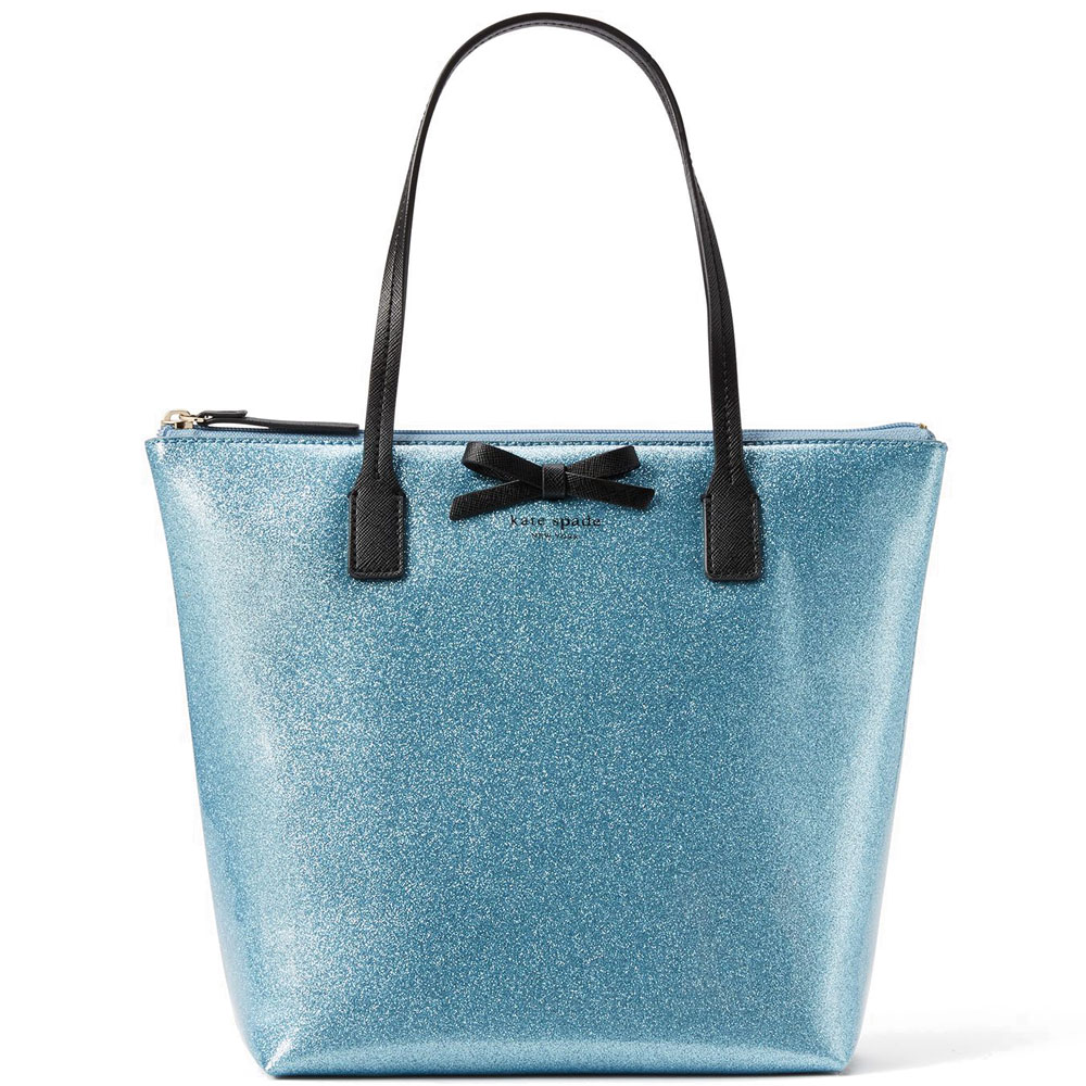 Kate Spade Mavis Street Jeralyn Tote Shoulder Bag Lakesedge Blue Glitter # WKRU3579