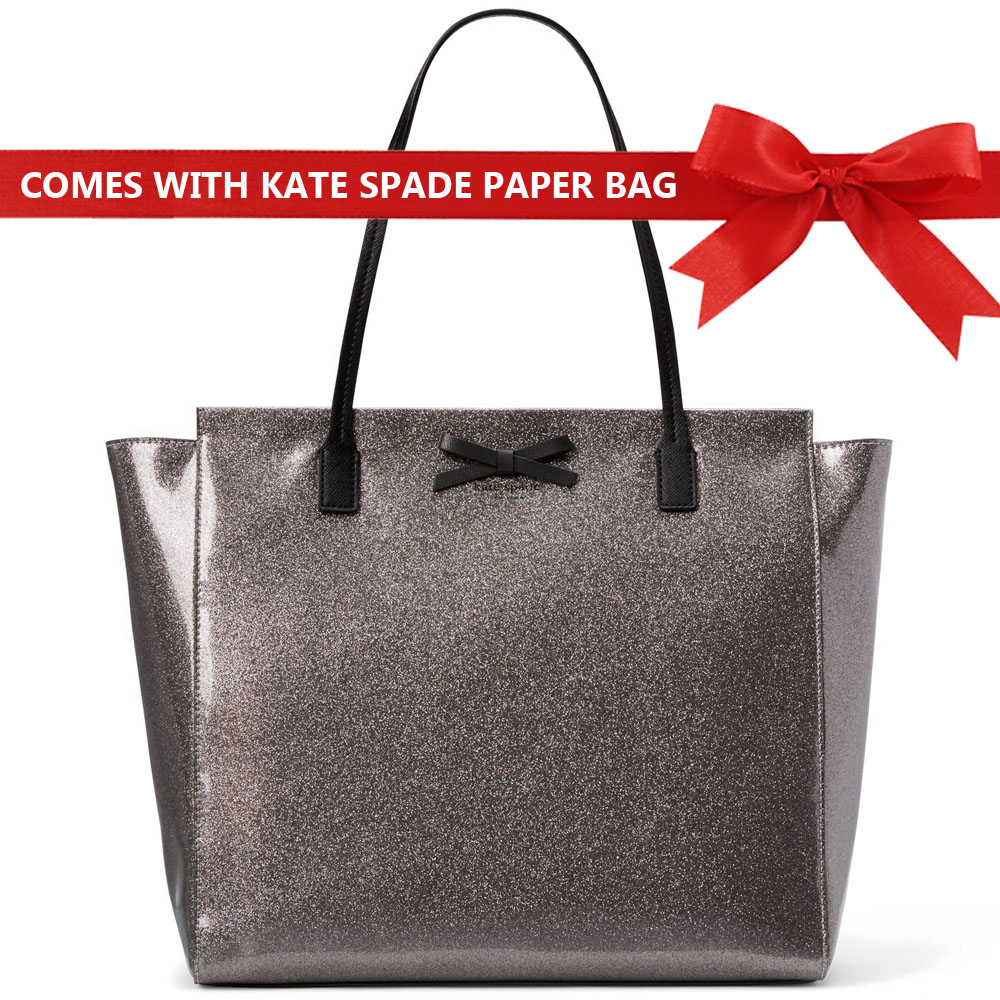 Kate Spade Mavis Street Taden Tote Shoulder Bag Anthracite Silver # WKRU3542