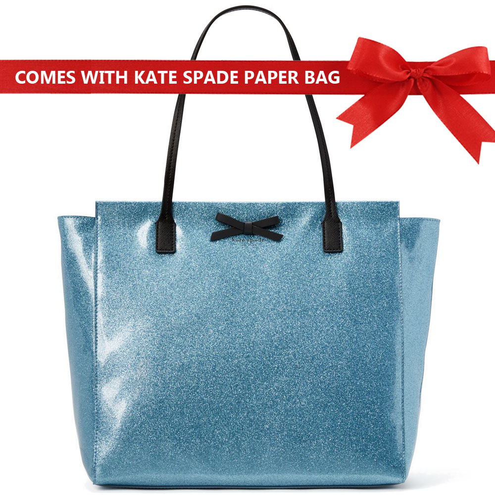 Kate Spade Mavis Street Taden Tote Shoulder Bag Lakesedge Blue Glitter # WKRU3542