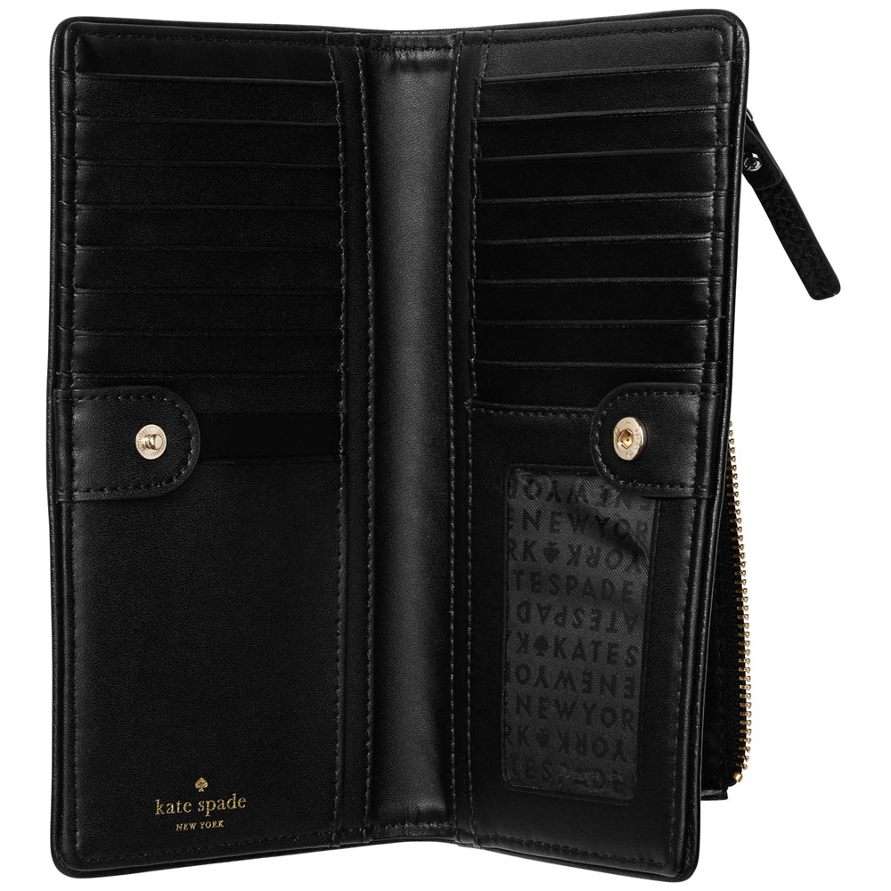 Kate Spade Mulberry Street Large Stacy Wallet Black # WLRU2607