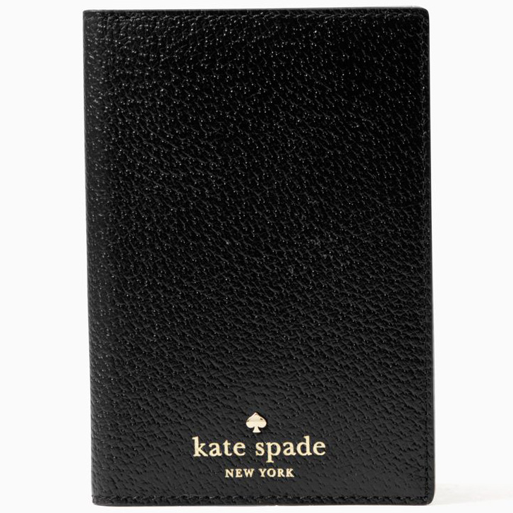 Kate Spade Passport Holder In Gift Box Grand Street Passport Holder Black # WLRU1836