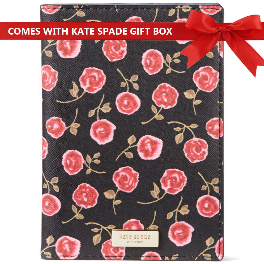Kate Spade Passport Holder In Gift Box Laurel Way Hazy Rose Imogene Passport Case Rooster Red # WLRU5054