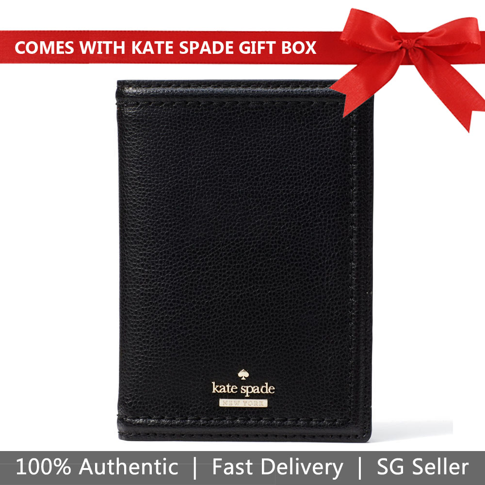 Kate Spade Passport Holder In Gift Box Patterson Drive Imogene Black # WLRU5275