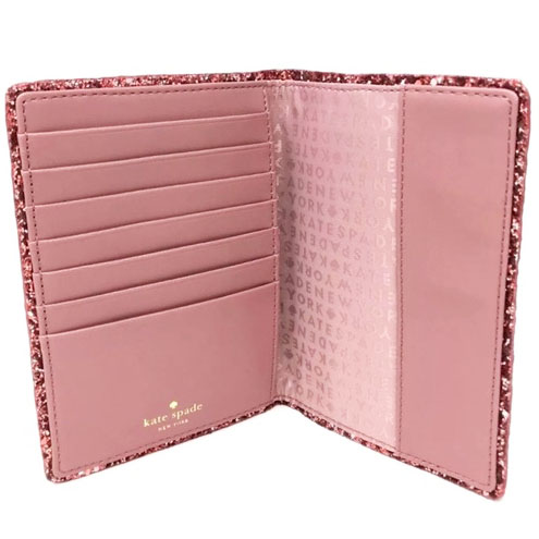 Kate Spade Passport Holder In Gift Box Seton Drive Imogene Dusty Peony Pink # WLRU5161