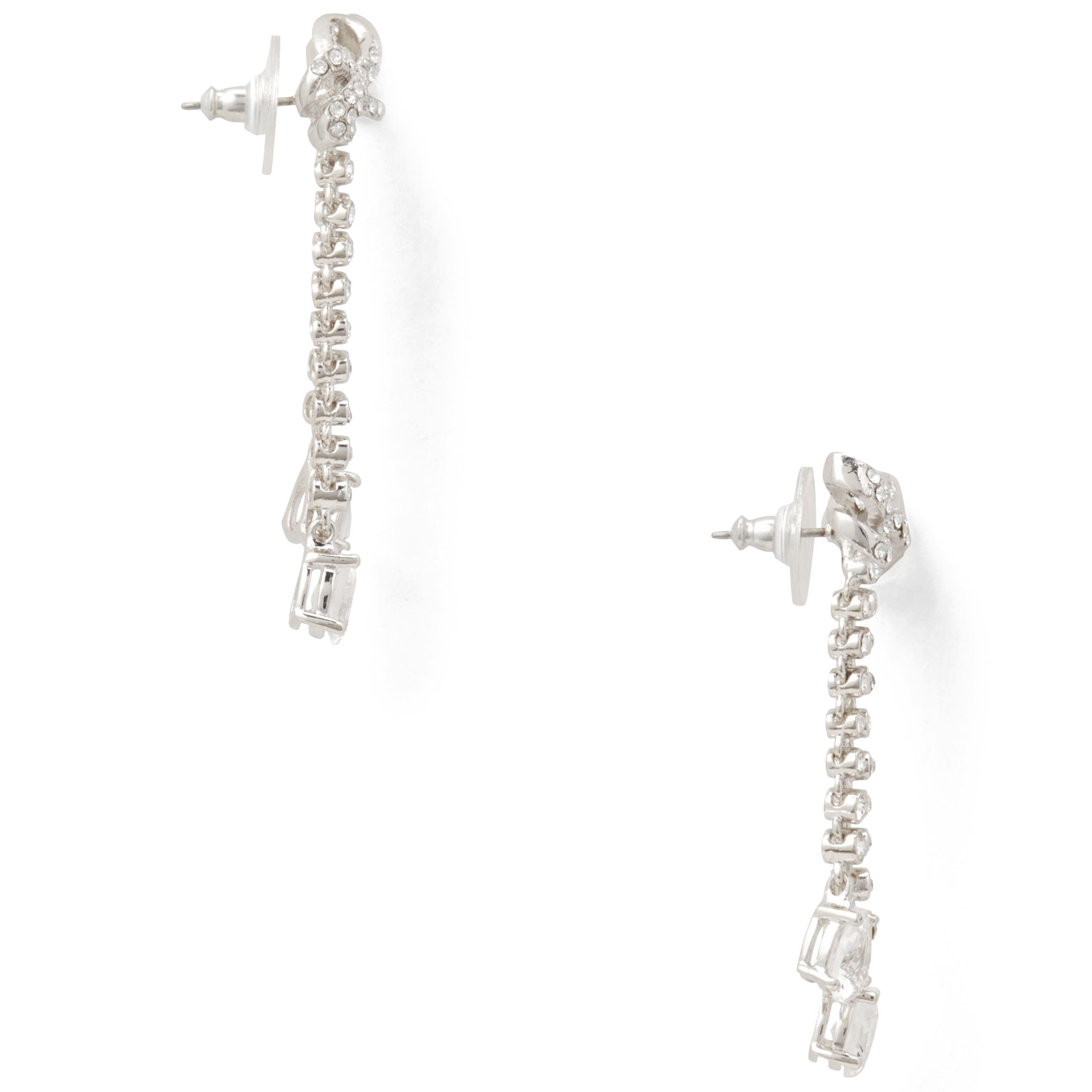 Kate Spade Pearly Glow Earrings Silver Clear # O0RU1334