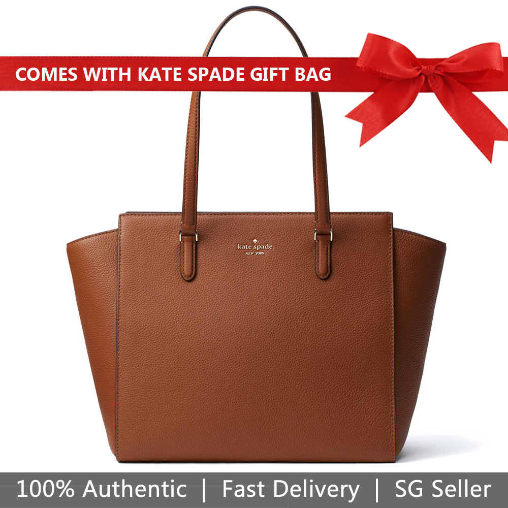 Kate Spade Shoulder Bag With Gift Bag Jackson Medium Tote Warm Gingerbread Brown # WKRU5944