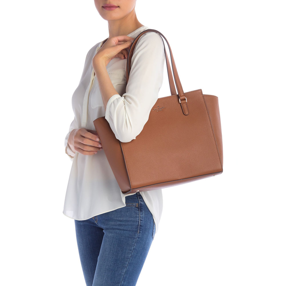 Kate Spade Shoulder Bag With Gift Bag Jackson Medium Tote Warm Gingerbread Brown # WKRU5944