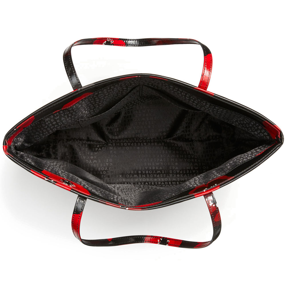Kate Spade Tote Shoulder Bag Daycation Poppy Bon Shopper Tote Red / Black # WKRU5540