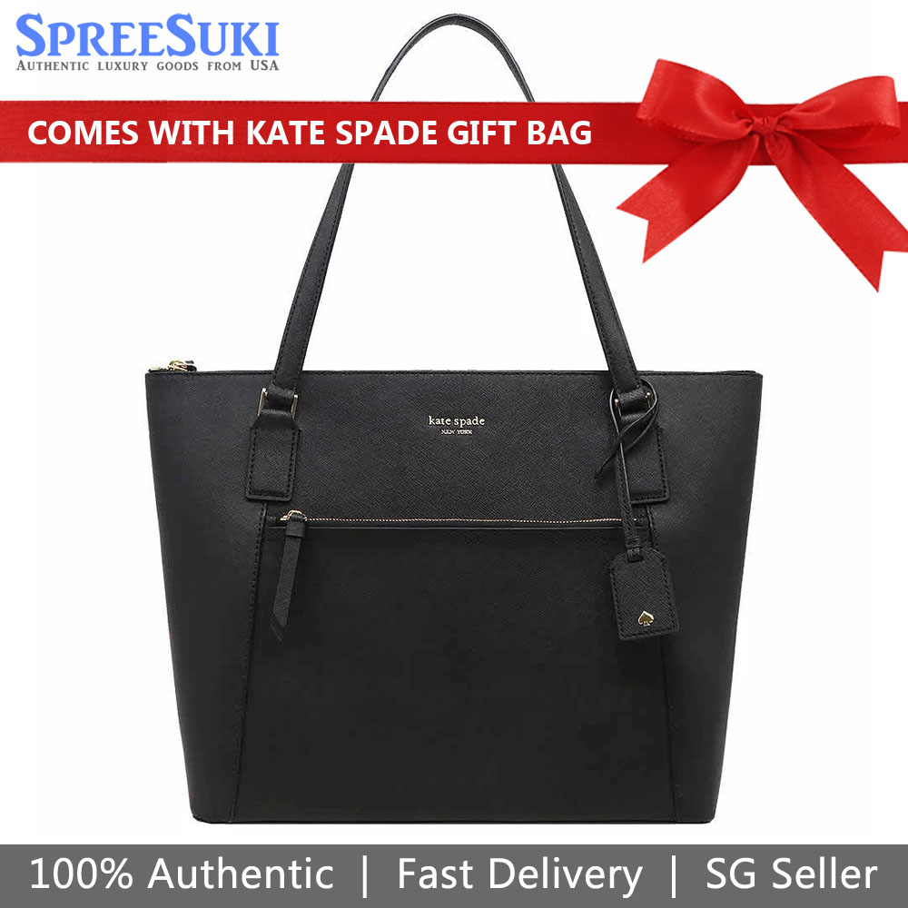 Kate Spade Tote With Gift Bag Shoulder Bag Cameron Pocket Tote Black # WKRU5841