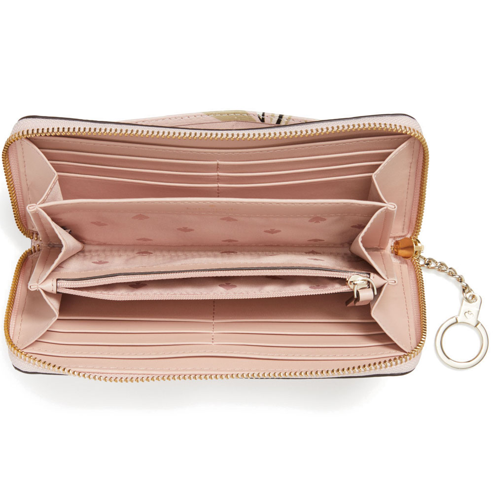 Kate Spade Wallet In Gift Box Briar Lane Botanical Neda Long Wallet Pink Multi # WLRU5225