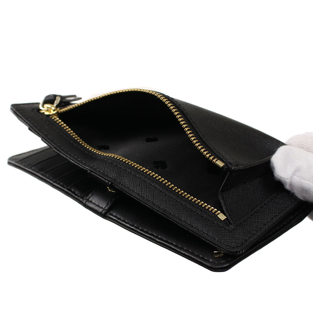 Kate Spade Cameron Large Slim Bifold Wallet Medium Wallet Black # WLRU5444