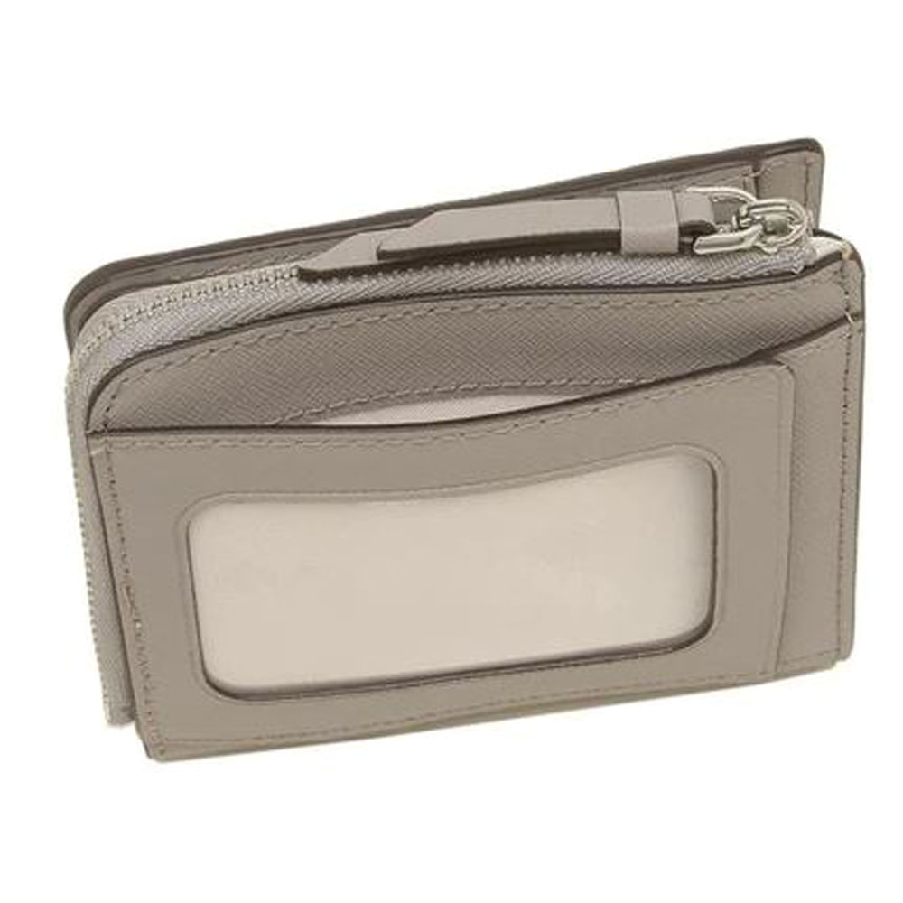 Kate Spade Cameron Small L-Zip Bifold Wallet Soft Taupe Grey # WLRU5431