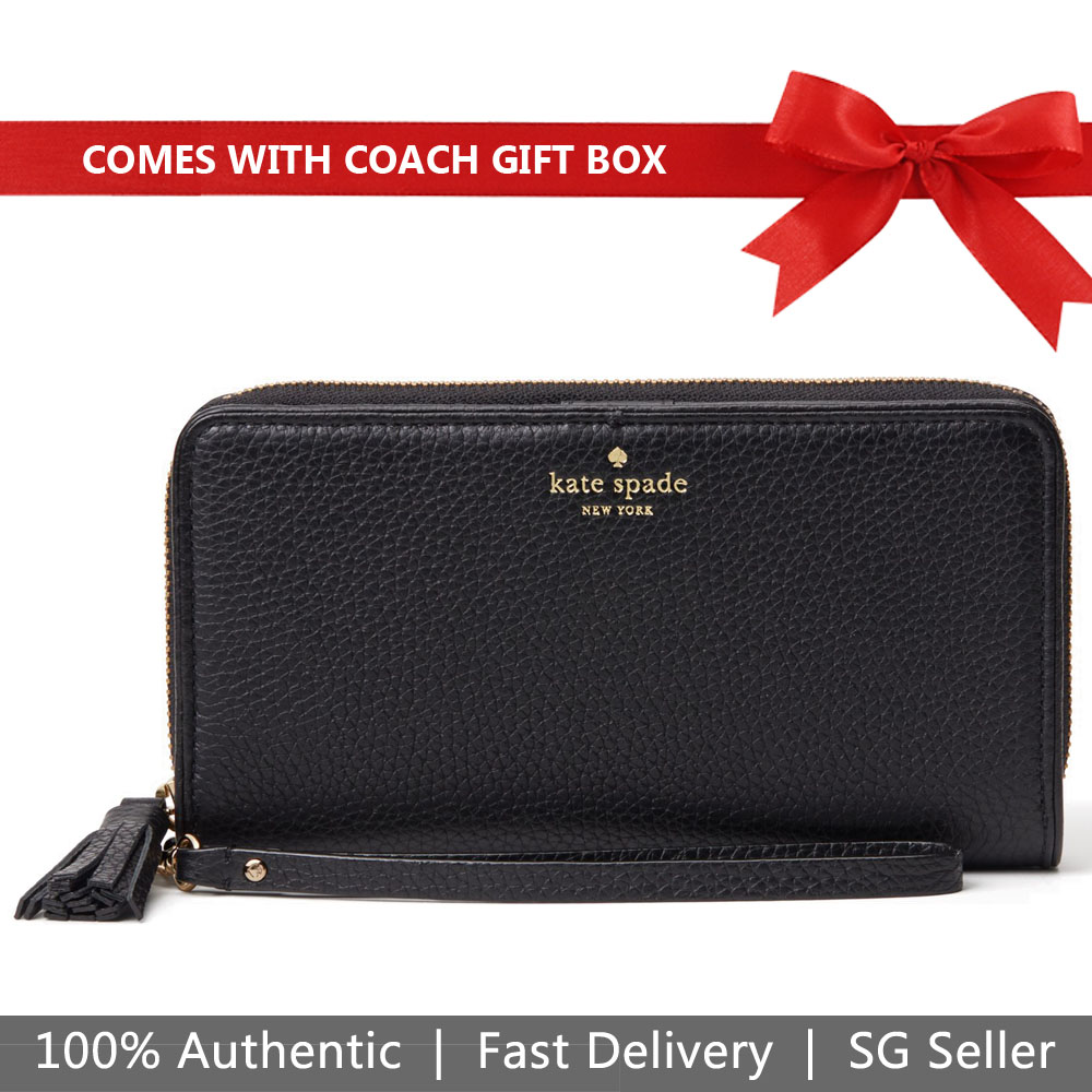 Kate Spade Wallet In Gift Box Chester Street Brigiita Wallet Wristlet Black # WLRU3046