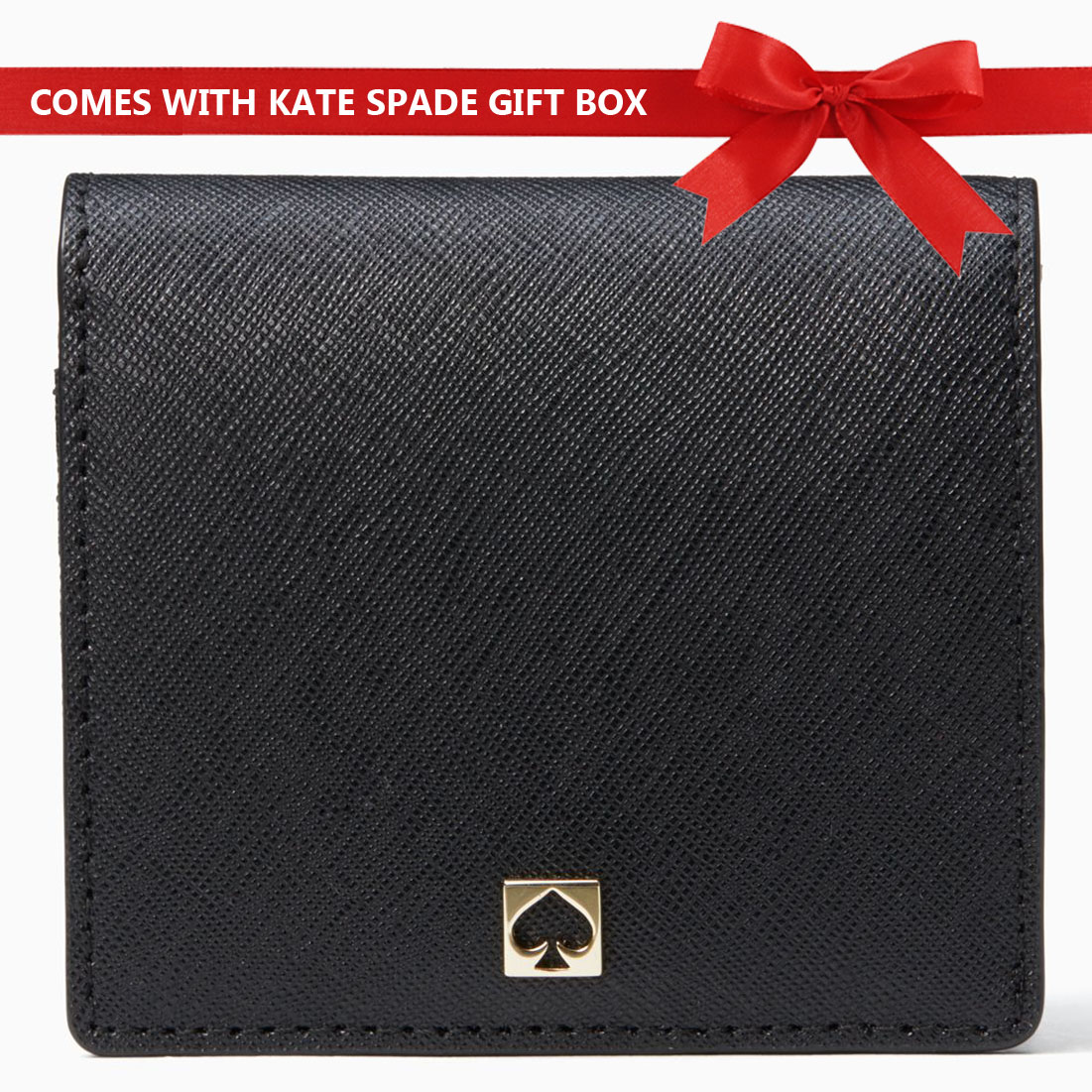 Kate Spade Wallet In Gift Box Cove Street Serenade Small Wallet Black # WLRU4958