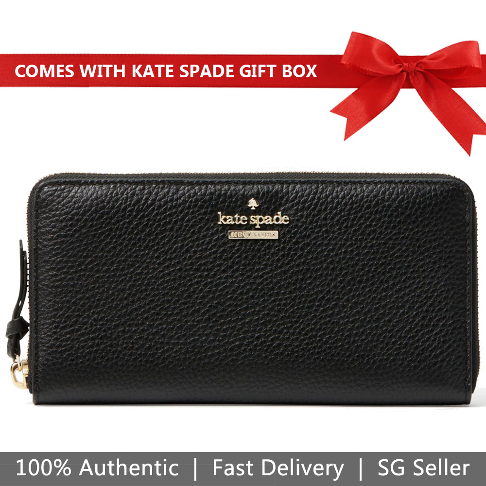 Kate Spade Wallet In Gift Box Jackson Street Lacey Continental Wallet Black # PWRU5596