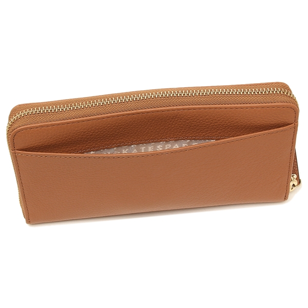 Kate Spade Wallet In Gift Box Larchmont Avenue Neda Zip Around Continental Large Wallet Warmcognac Brown # WLRU4999