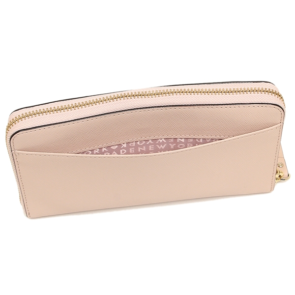 Kate Spade Wallet In Gift Box Laurel Way Neda Zip Around Continental Long Wallet Au Naturel Pink Beige Nude # WLRU2669