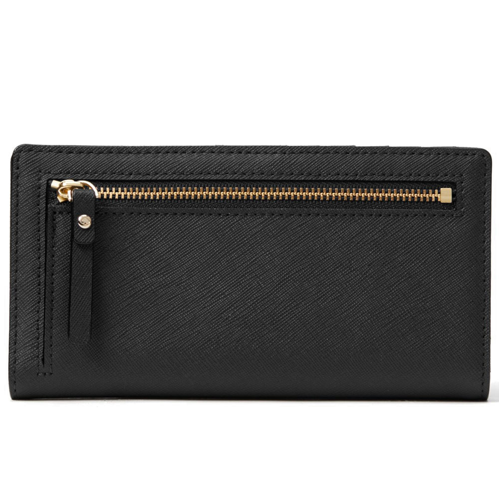 Kate Spade Wallet In Gift Box Laurel Way Stacy Medium Wallet Black # WLRU2673
