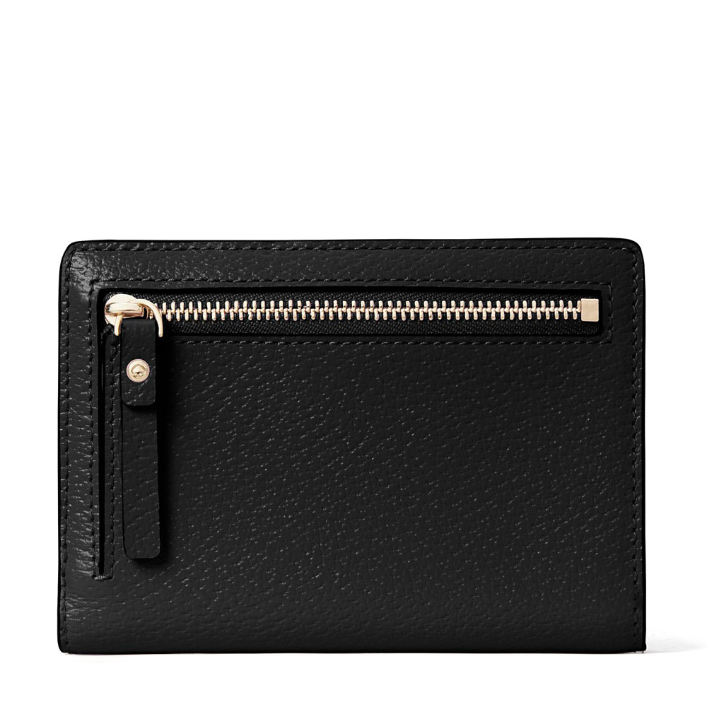 Kate Spade Wallet In Gift Box Medium Wallet Grove Street Tellie Black # WLRU6071