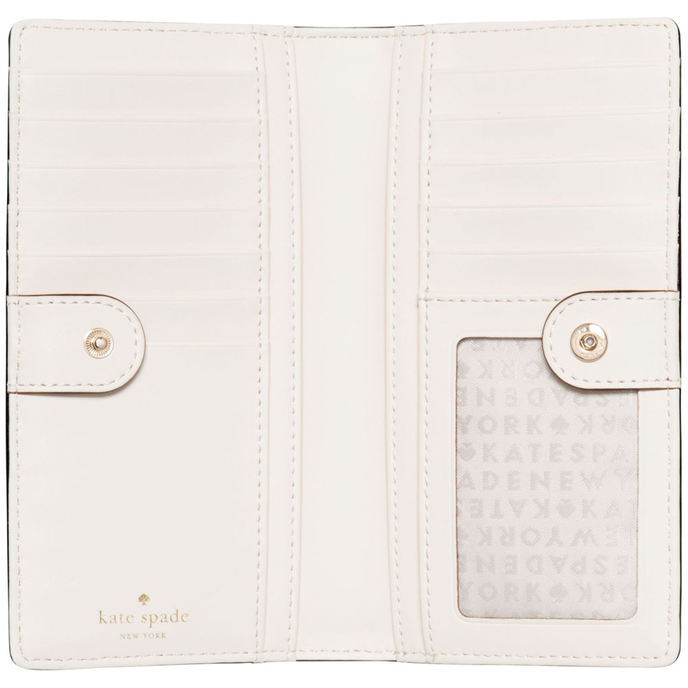 Kate Spade Wallet In Gift Box Mikas Pond Stacy Medium Wallet Beja Blue # WLRU1691