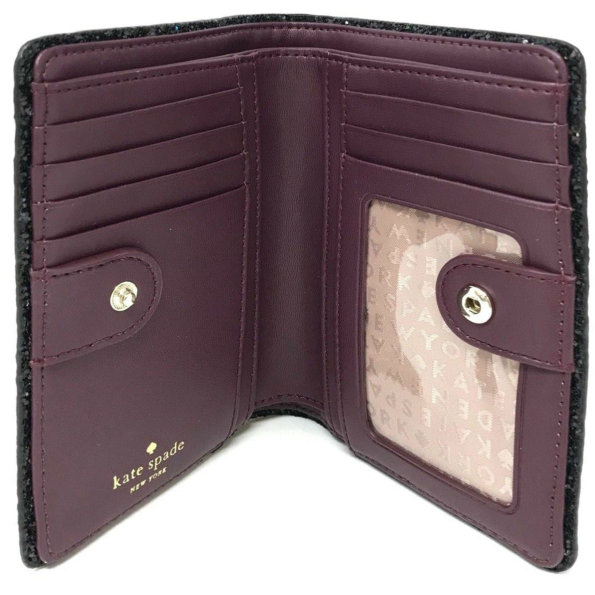 Kate Spade Wallet In Gift Box Seton Drive Tellie Small Wallet Deep Plum Purple # WLRU5165