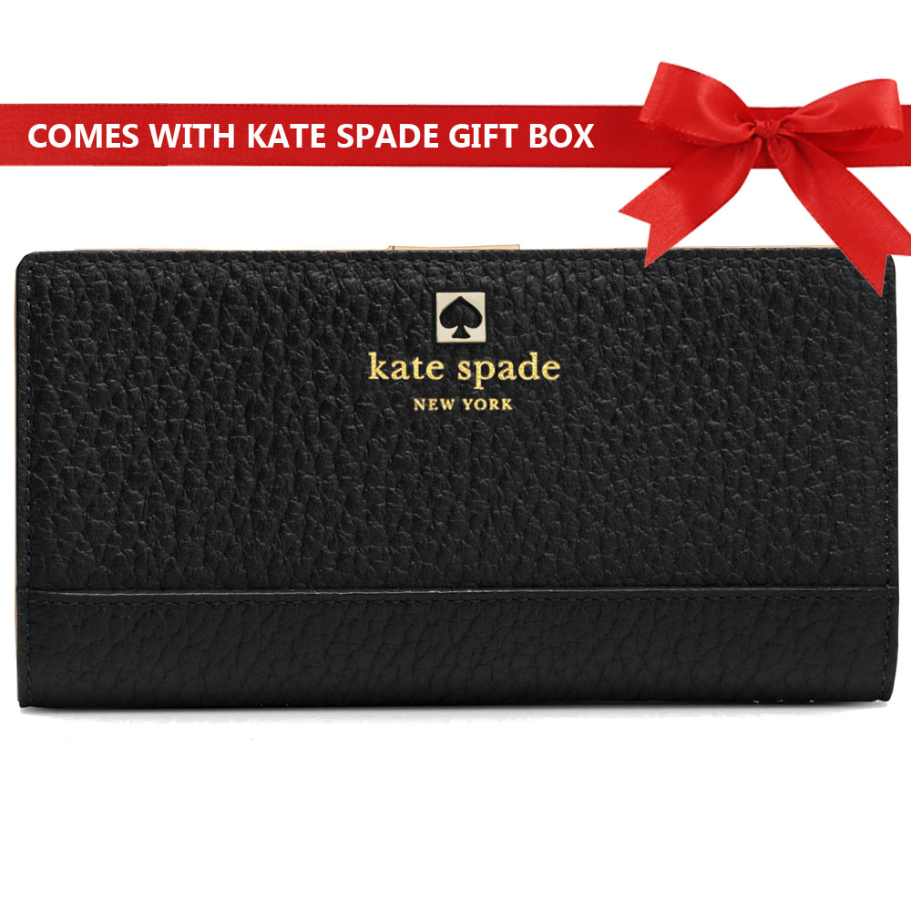 Kate Spade Wallet In Gift Box Southport Avenue Stacy Black # WLRU1394