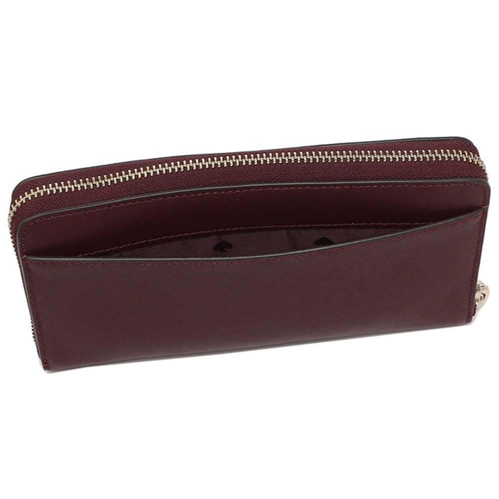 Kate Spade Cameron Large Continental Zip Around Wallet Long Wallet Cherrywood Dark Red Purple # WLRU5448