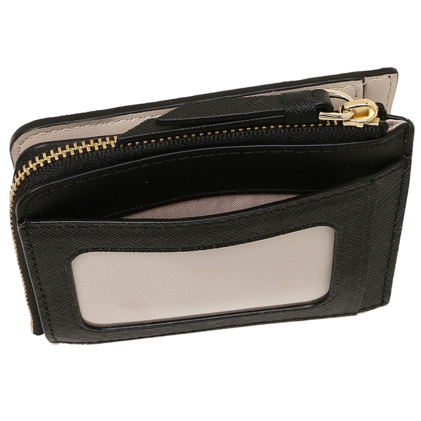 Kate Spade Wallet In Gift Box Cameron Small L-Zip Bifold Wallet Small Wallet Warm Beige / Black # WLRU5430