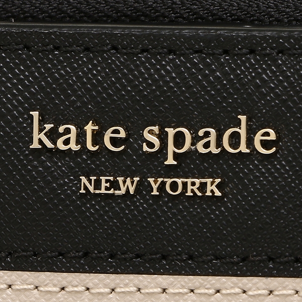 Kate Spade Wallet In Gift Box Cameron Small L-Zip Bifold Wallet Small Wallet Warm Beige / Black # WLRU5430