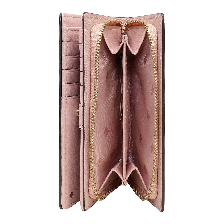 Kate Spade Wallet In Gift Box Cameron Street Medium Bifold Wallet Warm Vellum Nude Beige # WLRU5440
