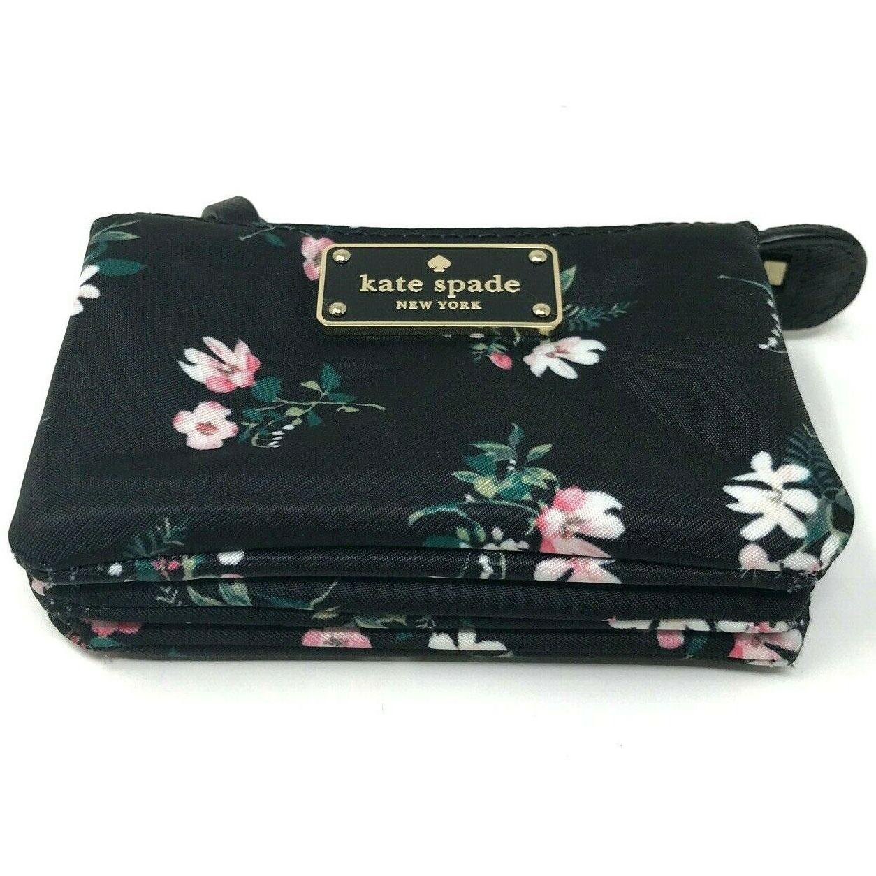 Kate Spade Wallet In Gift Box Wilson Road Flora Mini Natasha Small Wallet Coin Pouch Black # WLRU5303